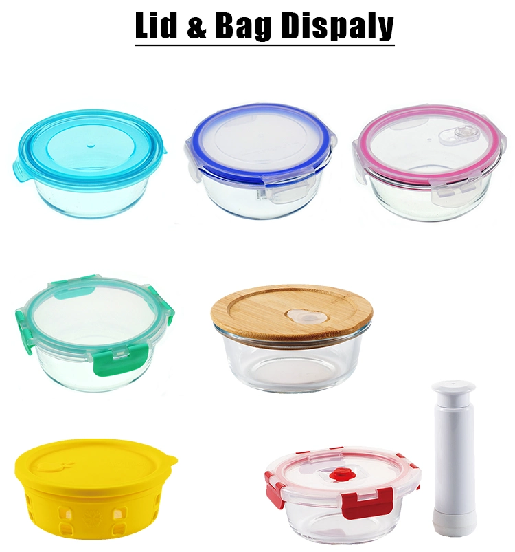 1400ml Lunch Box Microwave Glass Bowl Storage Glass Crisper with Cover