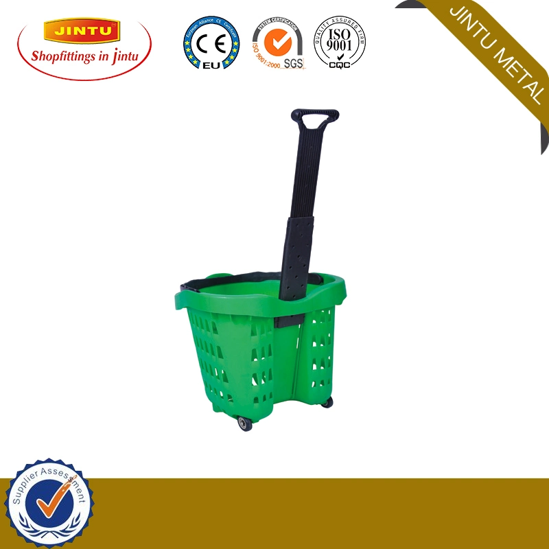 Plastic Shopping Basket/ Rolliing Basket 42L